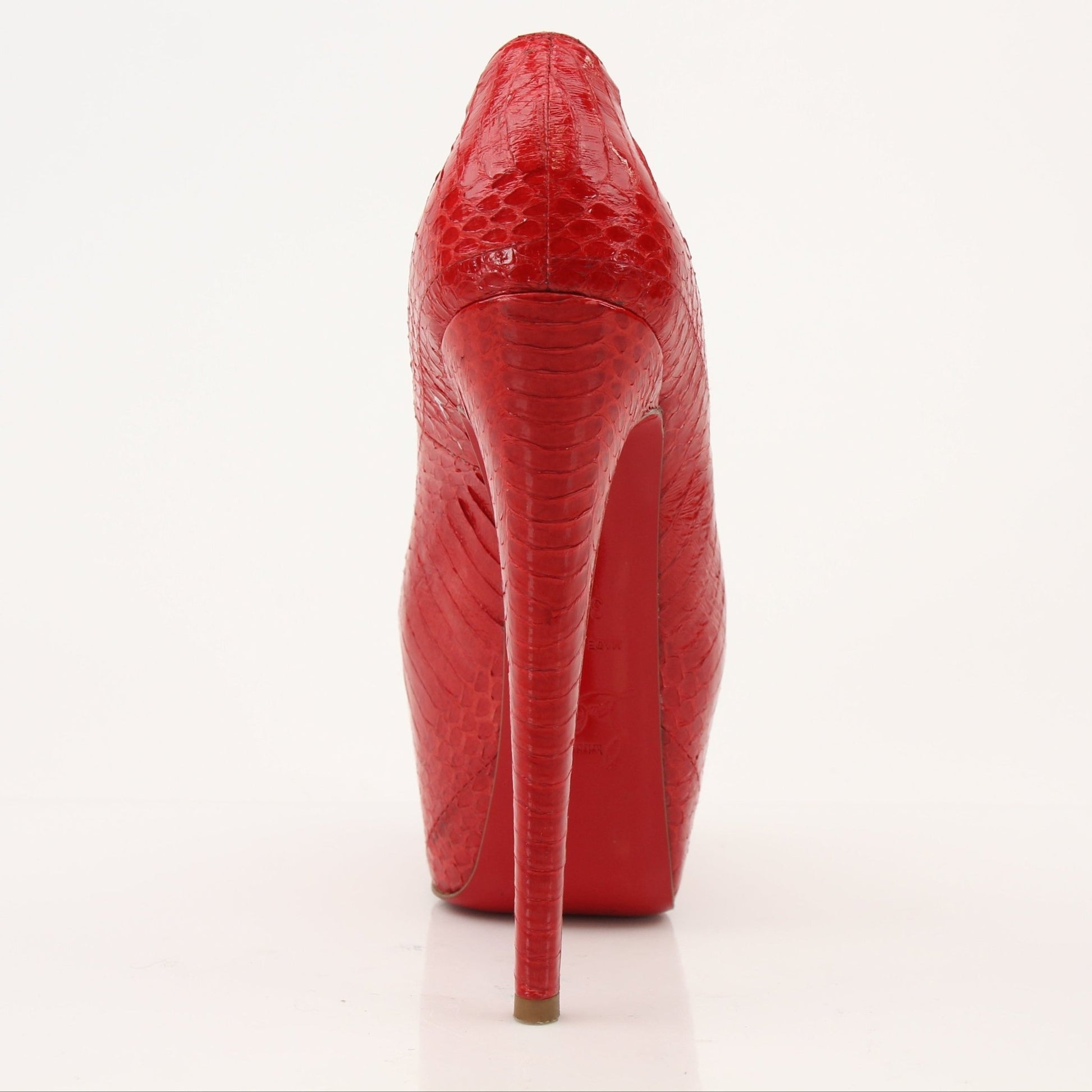 Gold & Beyond Christian Louboutin Lady Peep platform heels featuring red soles and elegant design, perfect for stylish occasions.