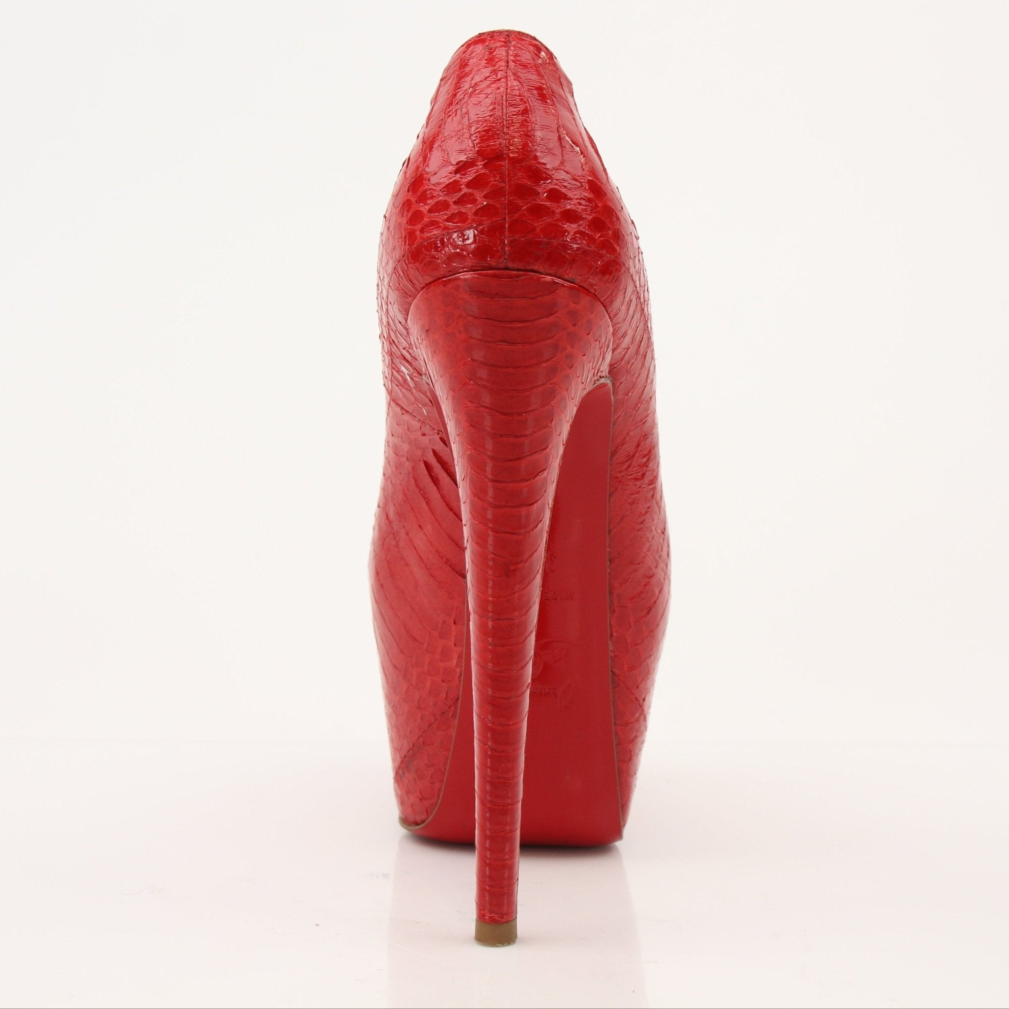 Gold & Beyond Christian Louboutin Lady Peep platform heels featuring red soles and elegant design, perfect for stylish occasions.