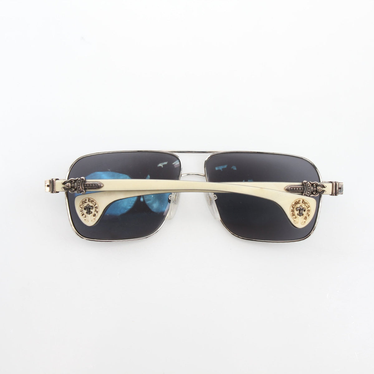 Chrome Hearts Throb aviator sunglasses with chrome finish and dark lenses, stylish accessories by Gold & Beyond
