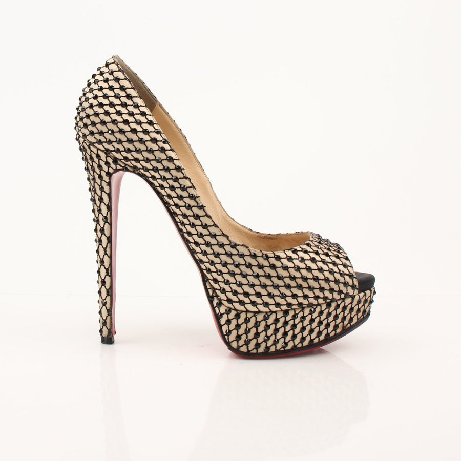 Christian Louboutin Lady Peep 150 Crepe Satin Pumps
