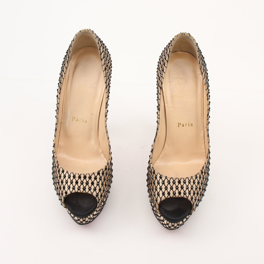Christian Louboutin Lady Peep 150 Crepe Satin Pumps