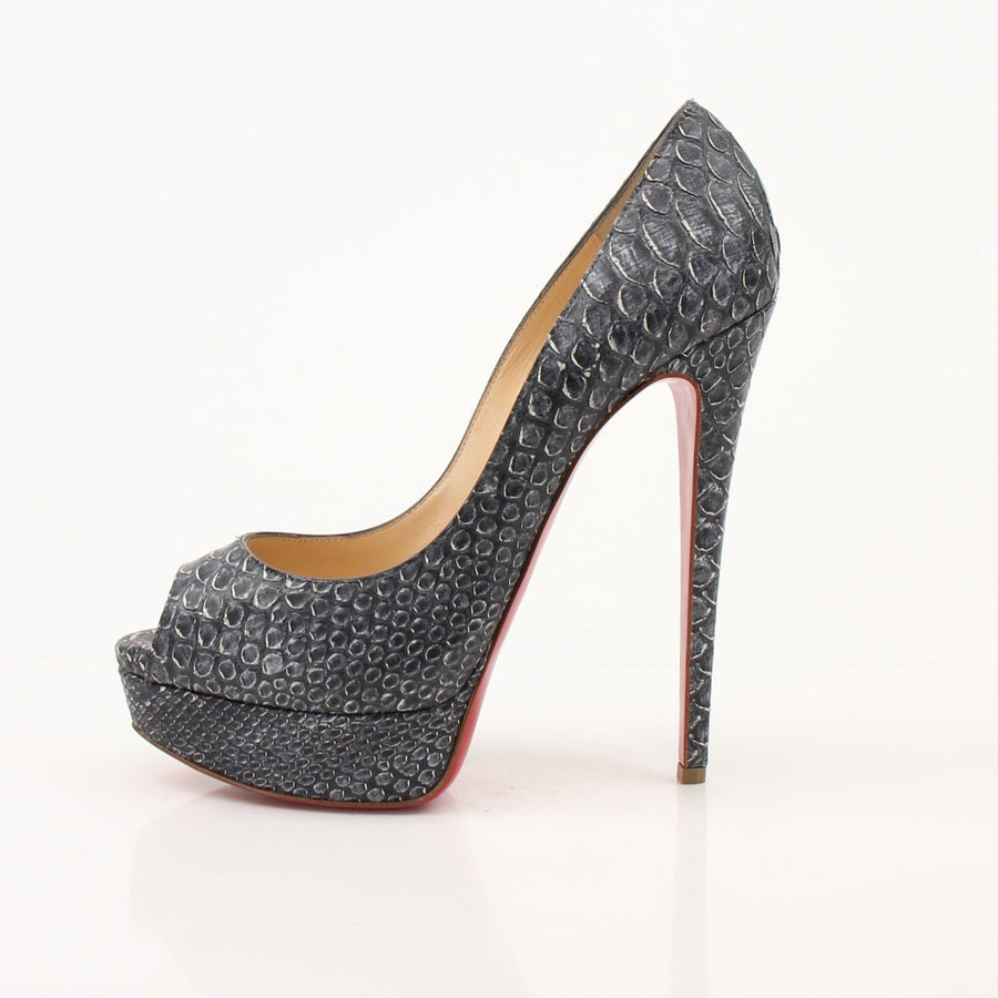 Christian Louboutin Altadama Watersnake Peep-Toe Pumps