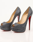 Christian Louboutin Altadama Watersnake Peep-Toe Pumps