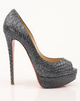 Christian Louboutin Altadama Watersnake Peep-Toe Pumps