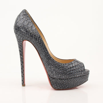 Christian Louboutin Altadama Watersnake Peep-Toe Pumps