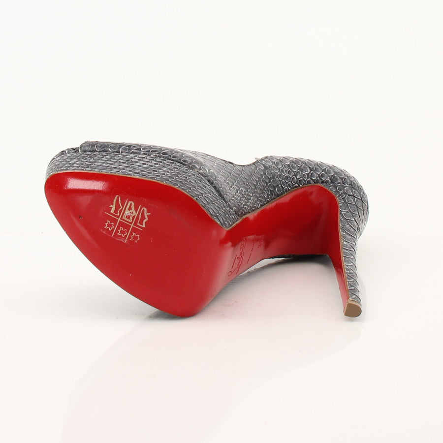 Christian Louboutin Altadama Watersnake Peep-Toe Pumps