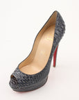 Christian Louboutin Altadama Watersnake Peep-Toe Pumps