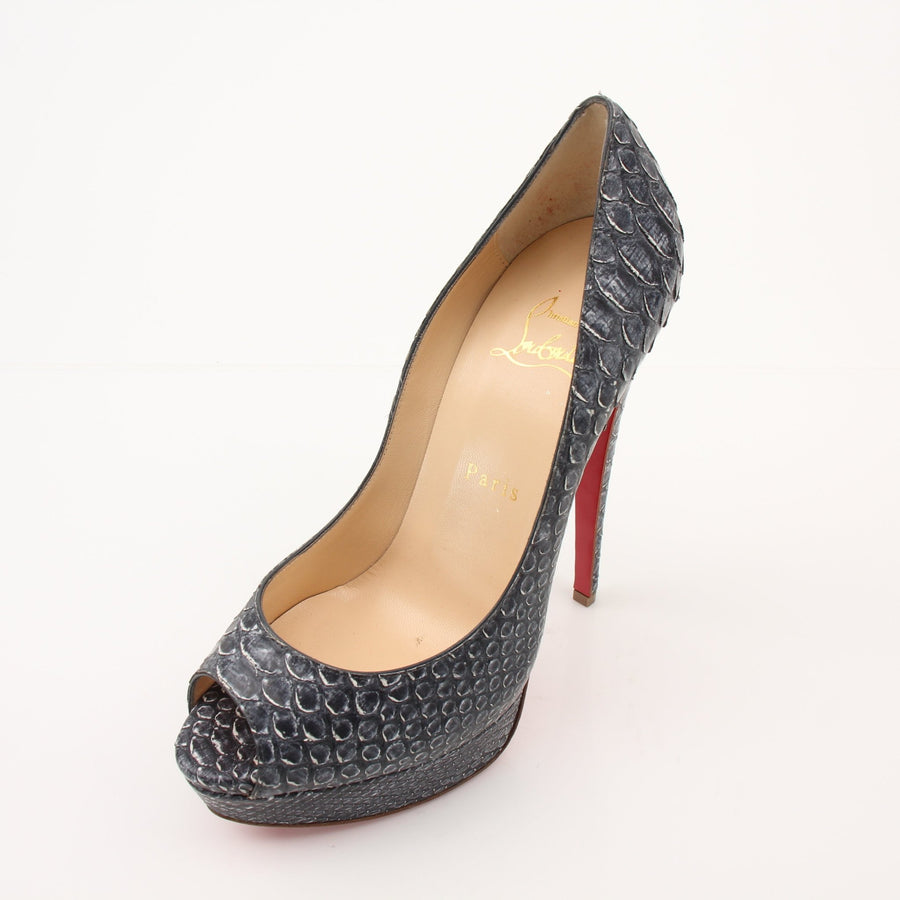 Christian Louboutin Altadama Watersnake Peep-Toe Pumps