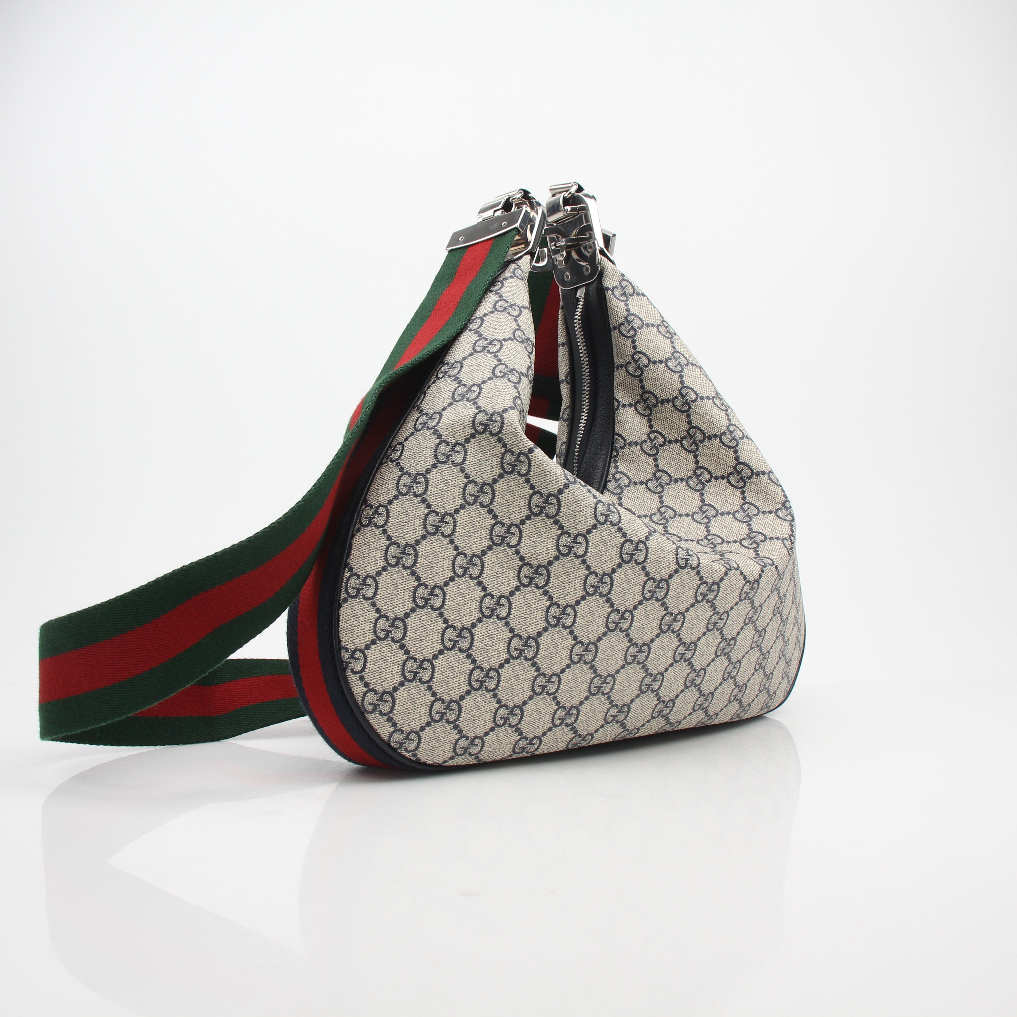 Gucci GG Supreme Monogram Web Attache Shoulder Bag