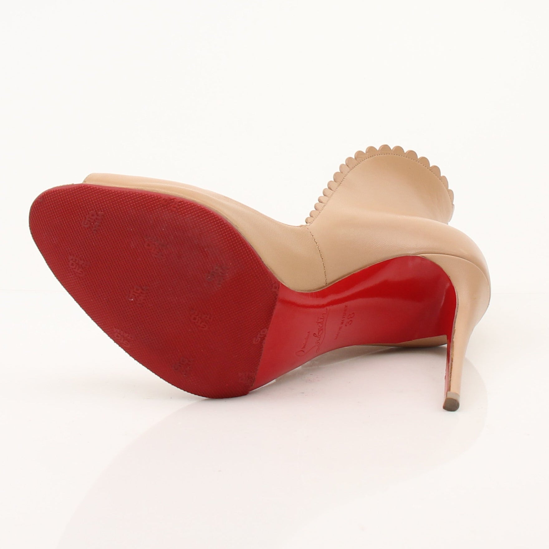 Christian Louboutin Pijonina 120 heels in gold with signature red soles, elegant stiletto design from Gold & Beyond.