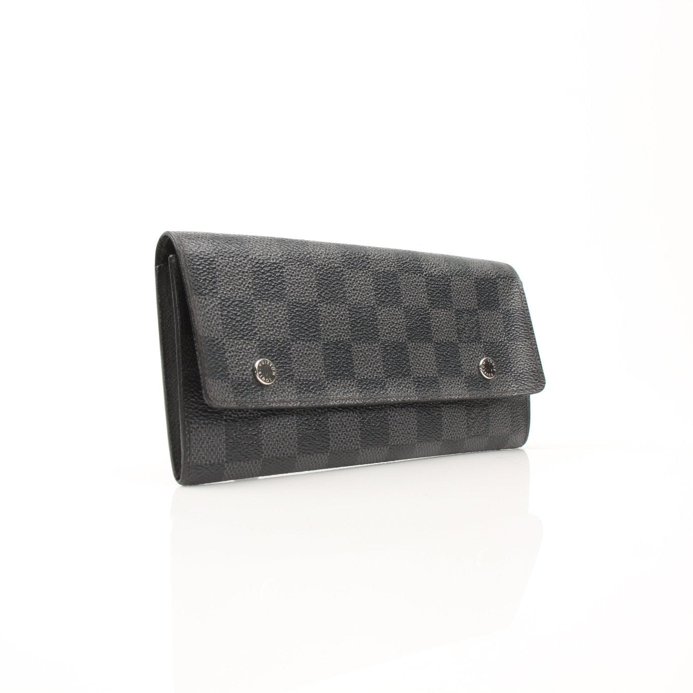 Louis Vuitton Portefeuille Marco Wallet with gold accents, showcasing multiple card slots and signature monogram pattern.