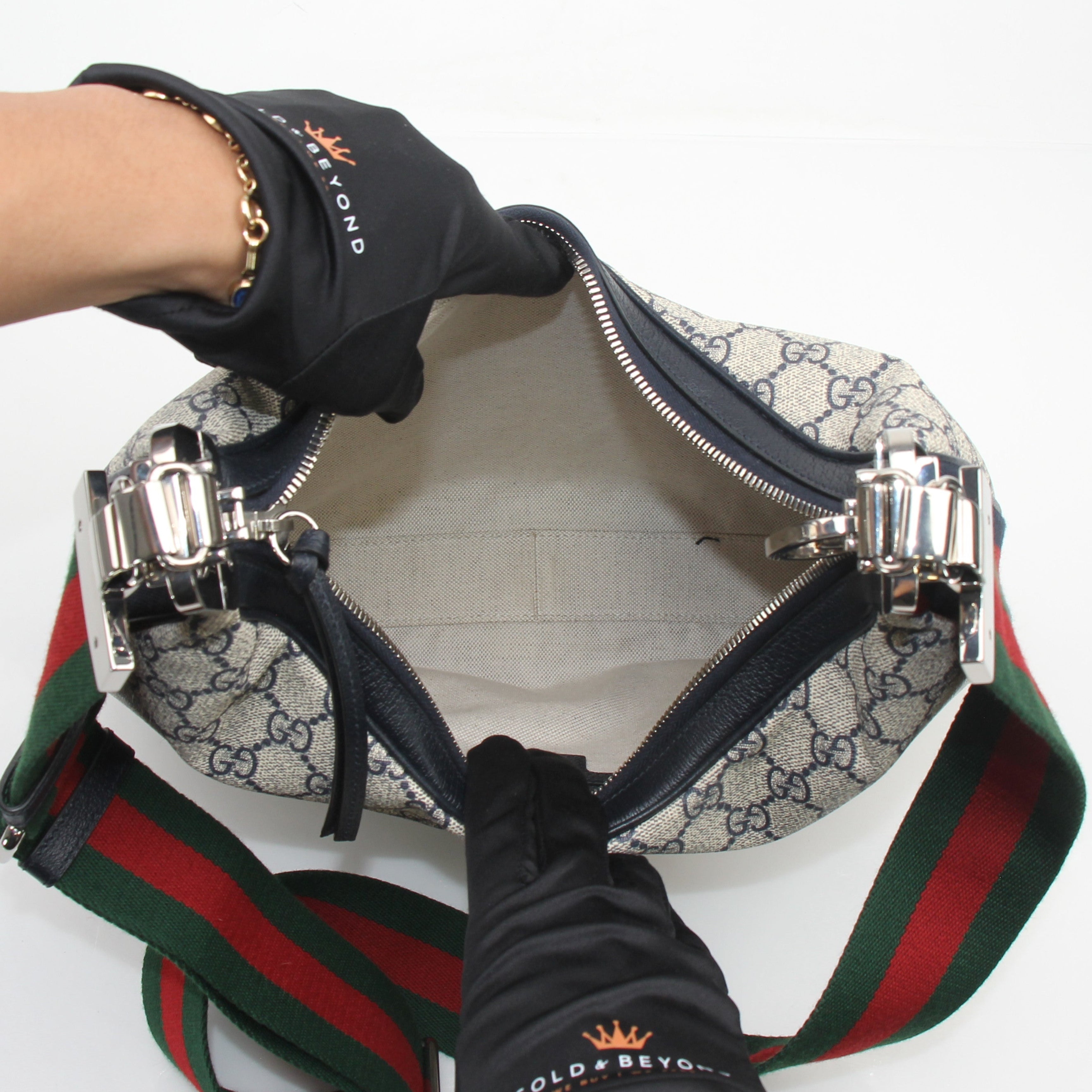 Gucci GG Supreme Monogram Web Attache Shoulder Bag