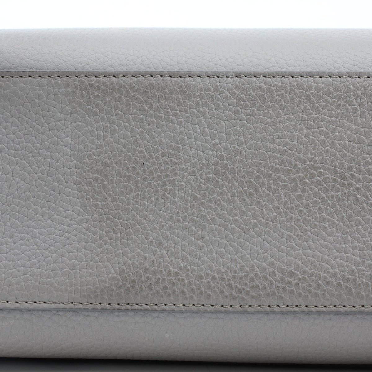 Burberry Mini Frances tote bag in light gray grainy leather, handbag by Gold & Beyond
