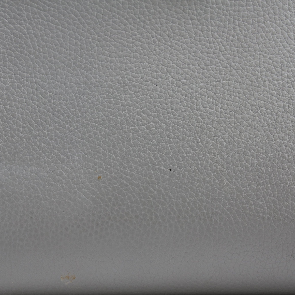 Burberry Mini Frances tote bag in light gray grainy leather, handbag view with structured silhouette