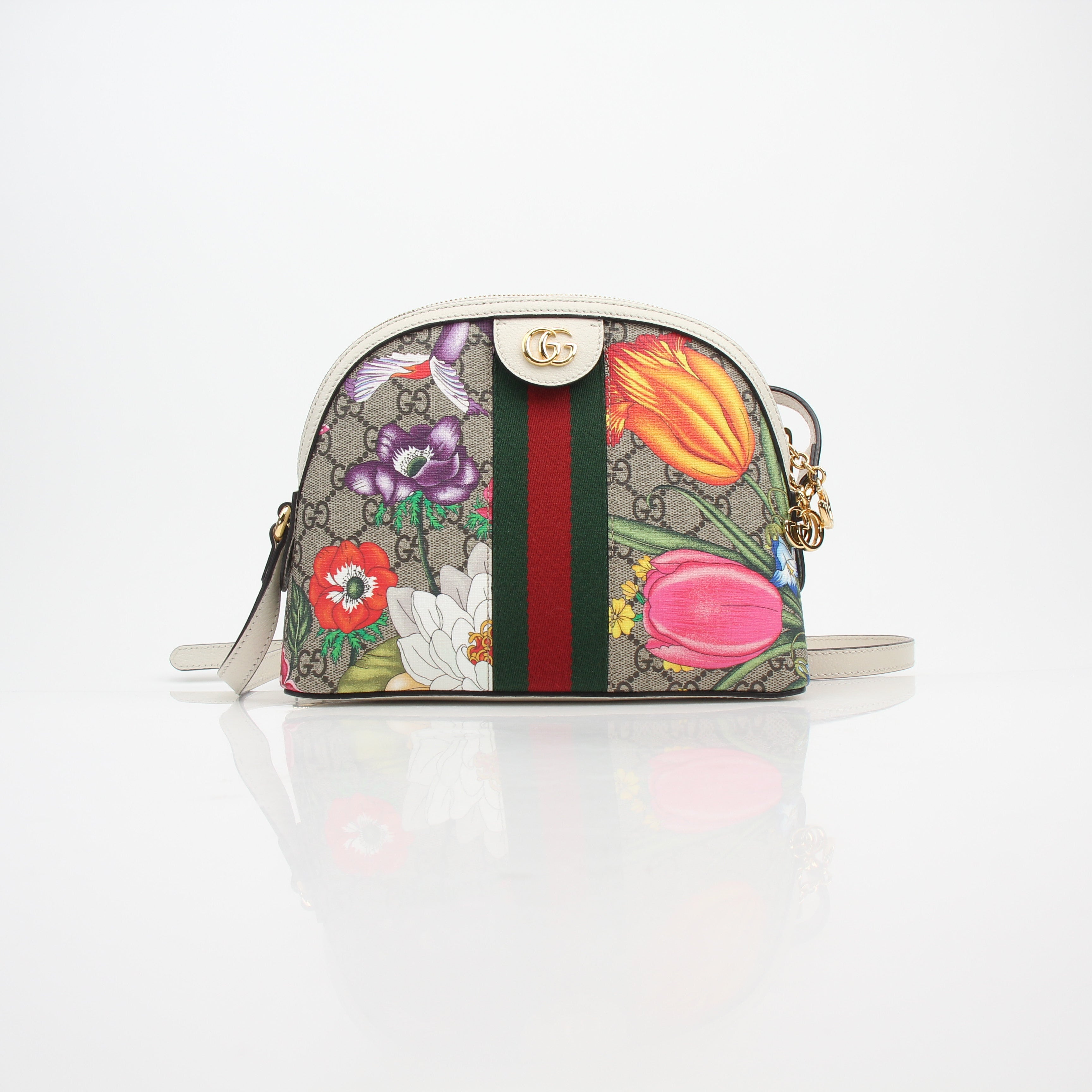 Gucci GG Supreme Flora Ophidia Dome Shoulder Bag
