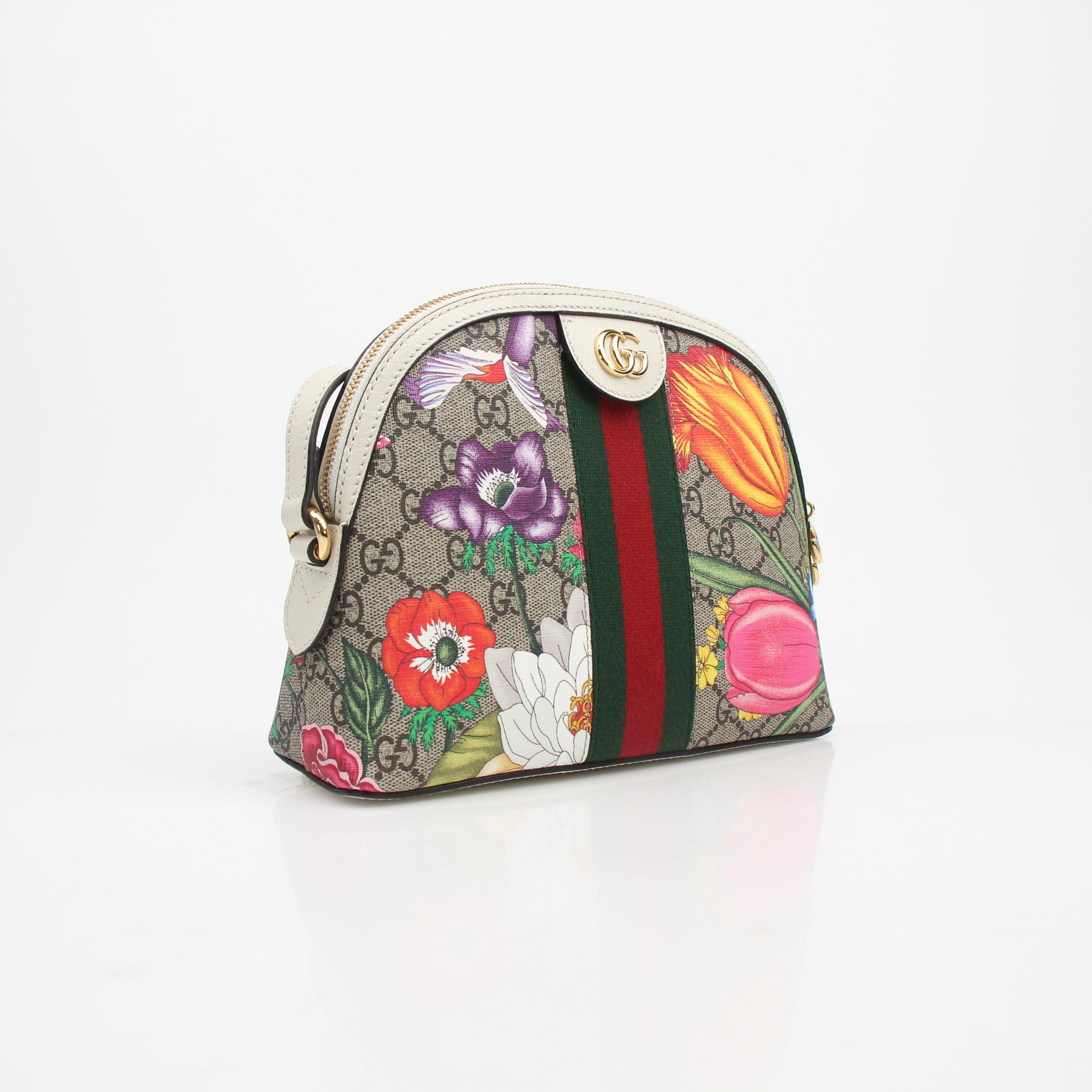 Gucci GG Supreme Flora Ophidia Dome Shoulder Bag