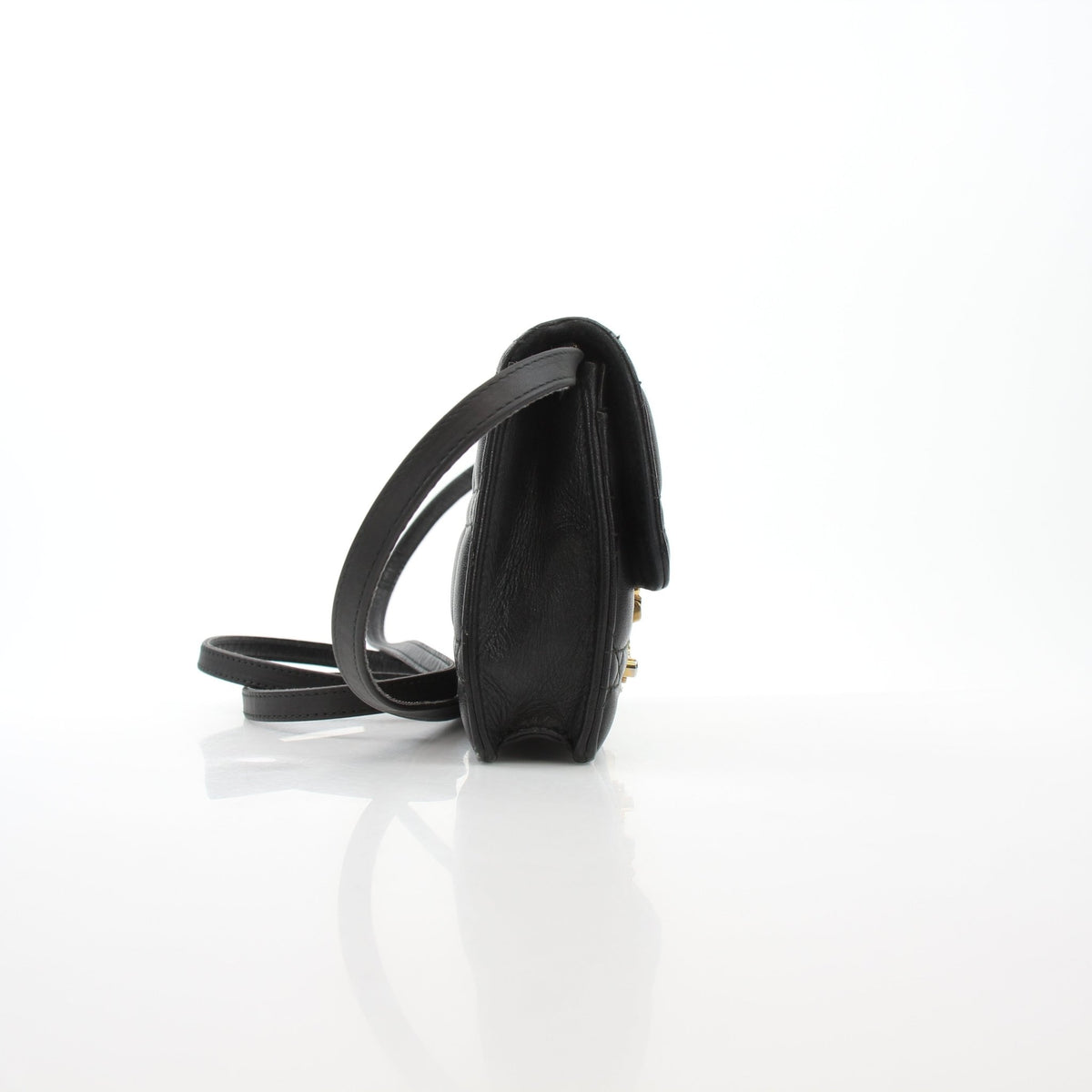 Christian Dior Dioraddict Cannage mini flap handbag in black with quilted design and chain strap