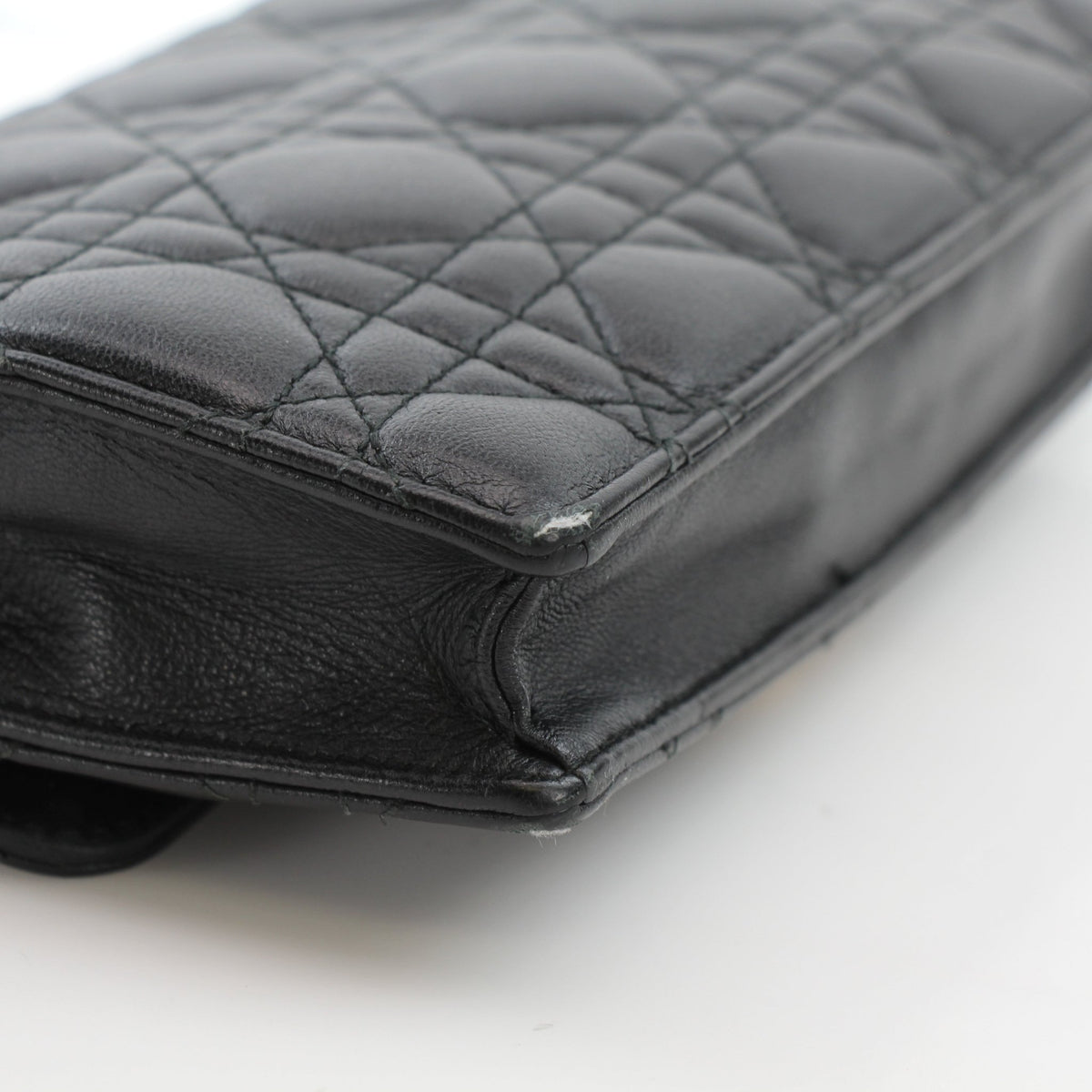Christian Dior Dioraddict Cannage Mini Flap Bag in black, handbag view by Gold & Beyond