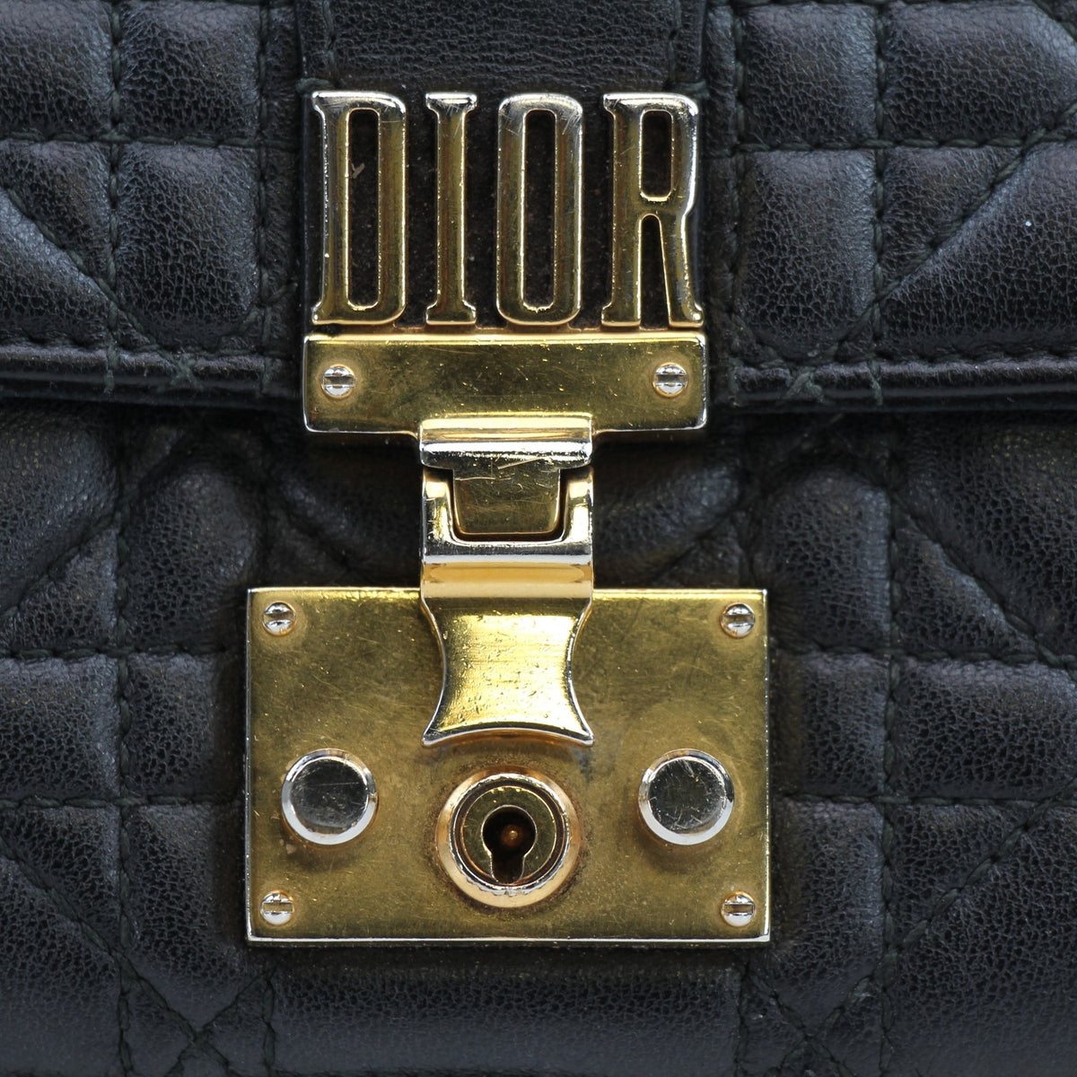 Christian Dior Dioraddict Cannage Mini Flap Bag in black, Gold & Beyond handbag