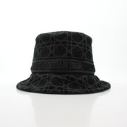 Christian Dior D-Bobby Cannage bucket hat in black, featuring signature quilted detailing