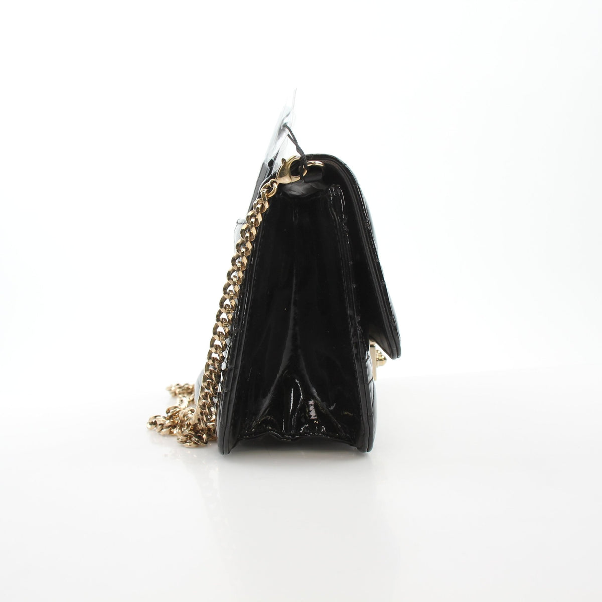 Miss Dior Promenade pouch in black patent Cannage leather by Christian Dior