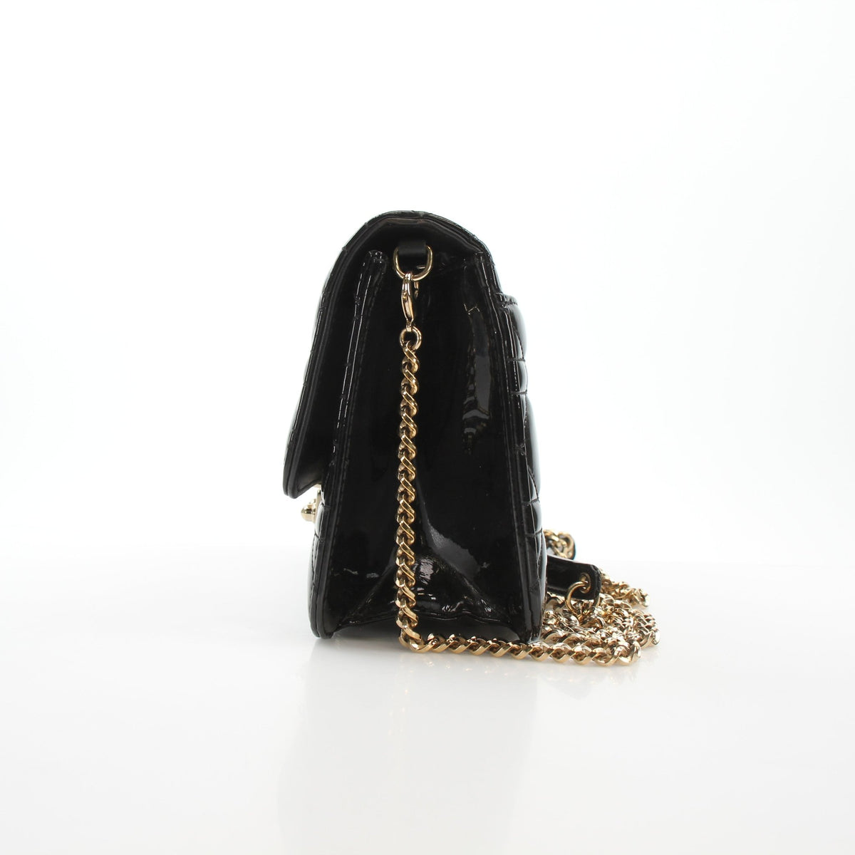 Christian Dior Miss Dior Promenade black patent Cannage leather pouch handbag by Gold & Beyond