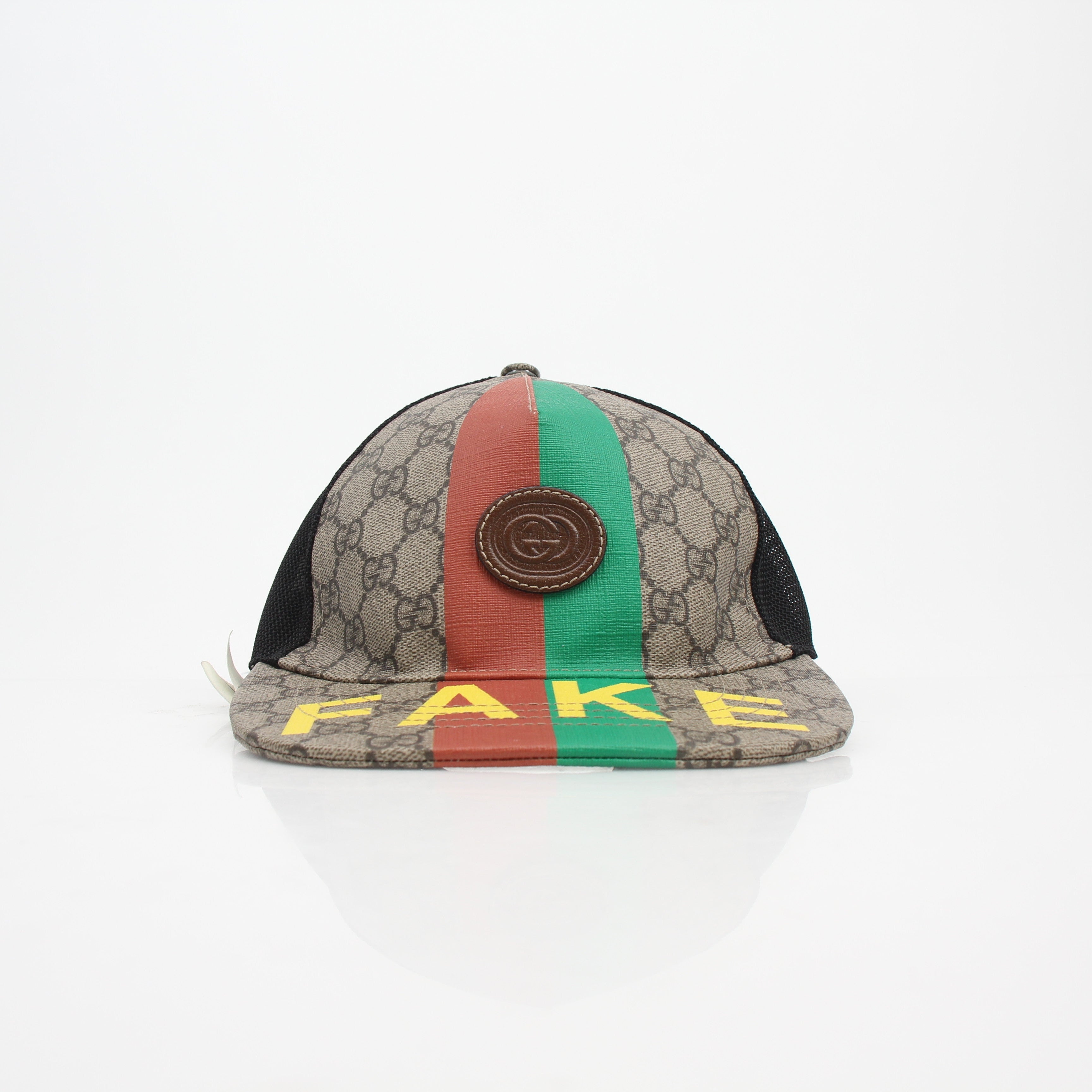 Gucci GG Supreme Monogram FAKE/NOT Baseball Hat