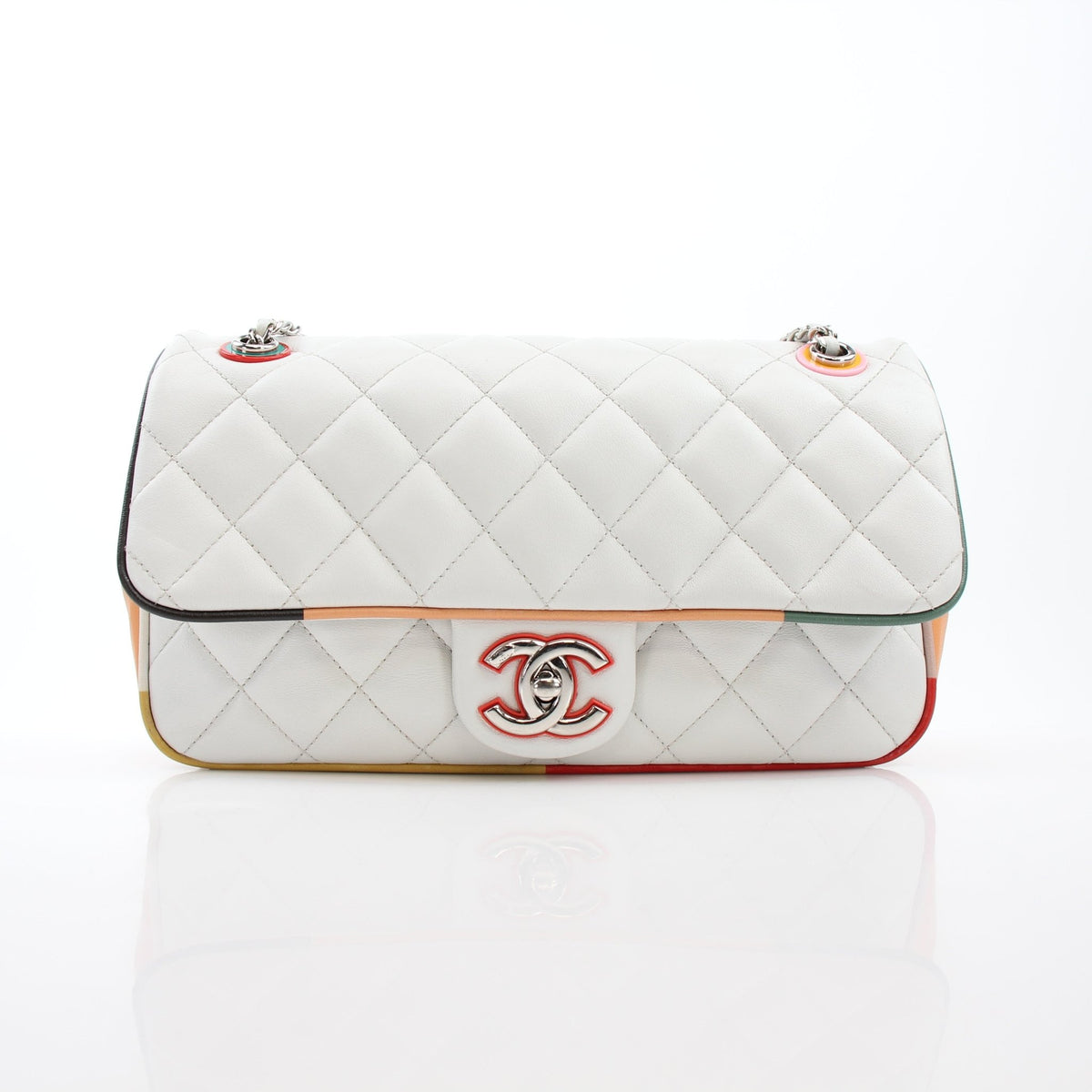 Chanel Paris-Cuba medium flap handbag in white multicolor by Gold & Beyond