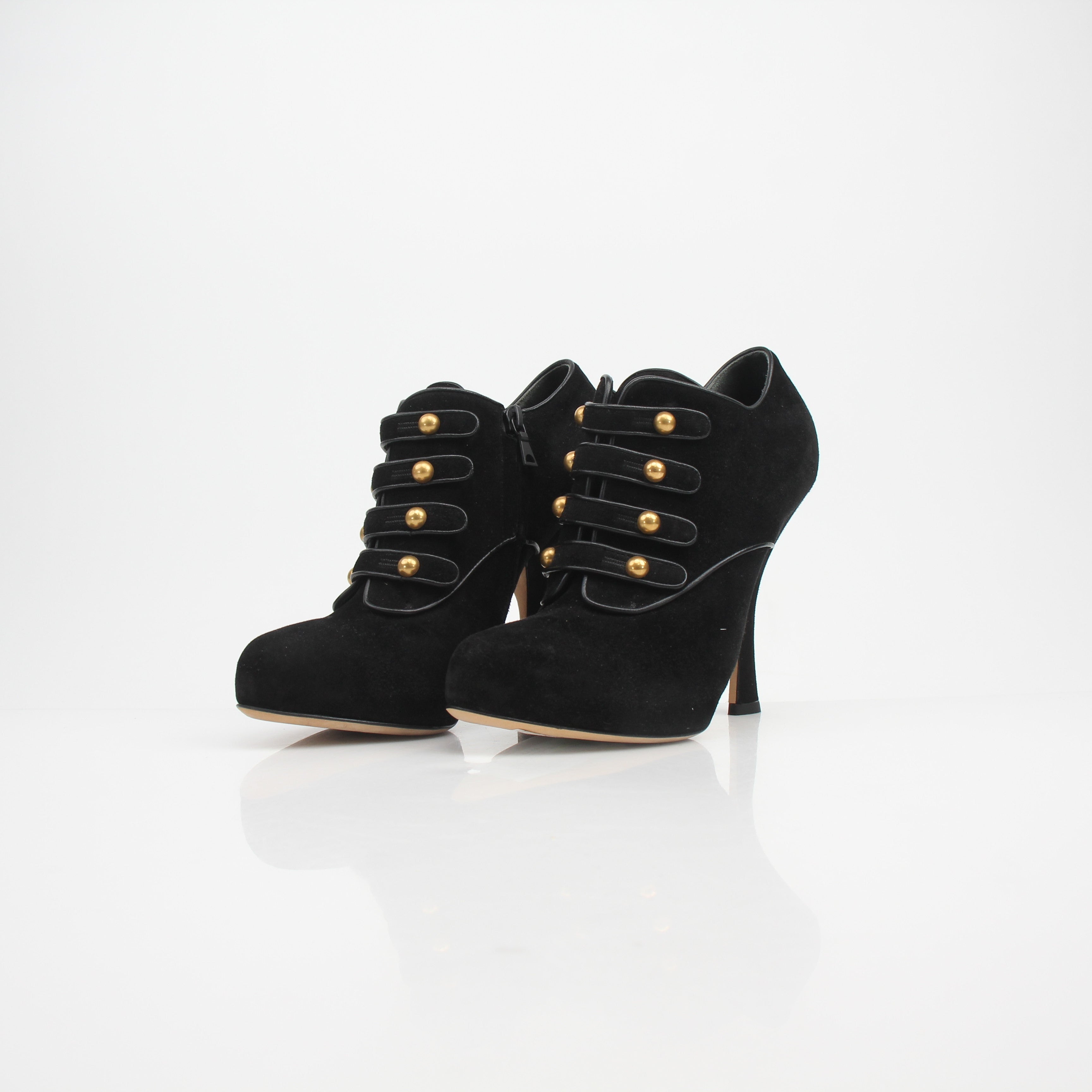 Dolce & Gabbana Baroque Suede Booties