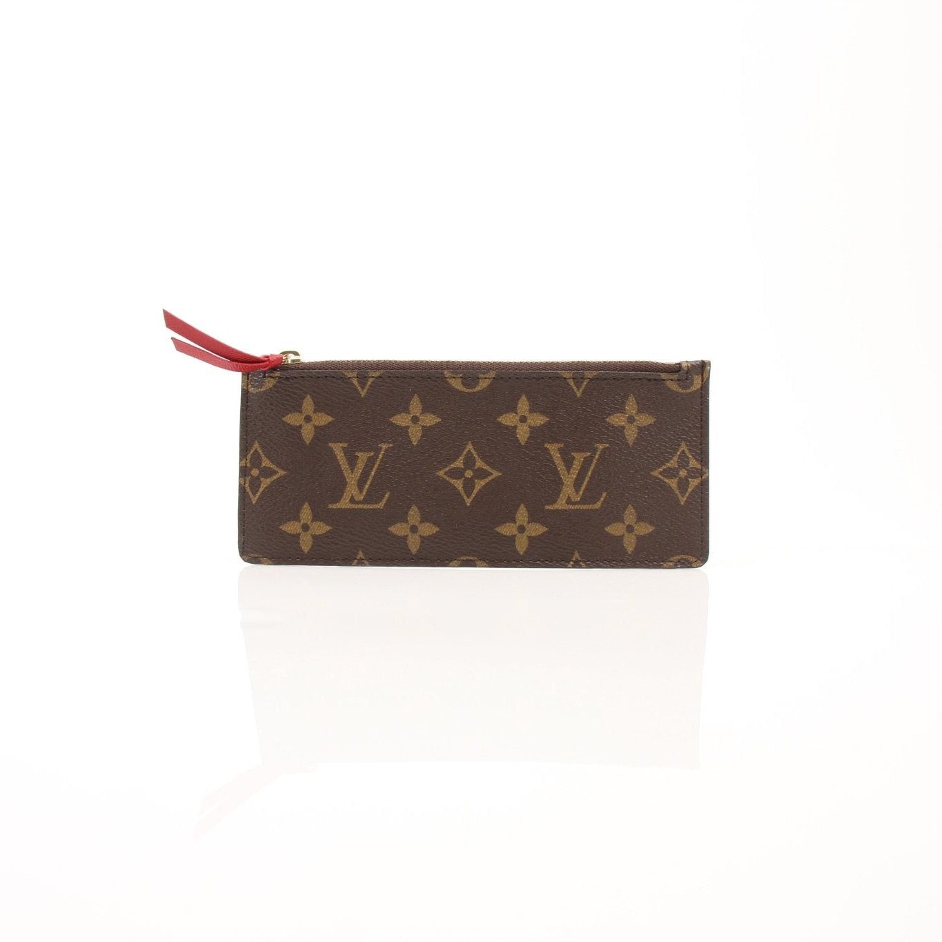 Louis Vuitton Félicie Pochette Insert Wallet with gold accents, compact leather wallet showing card slots and interior compartments.