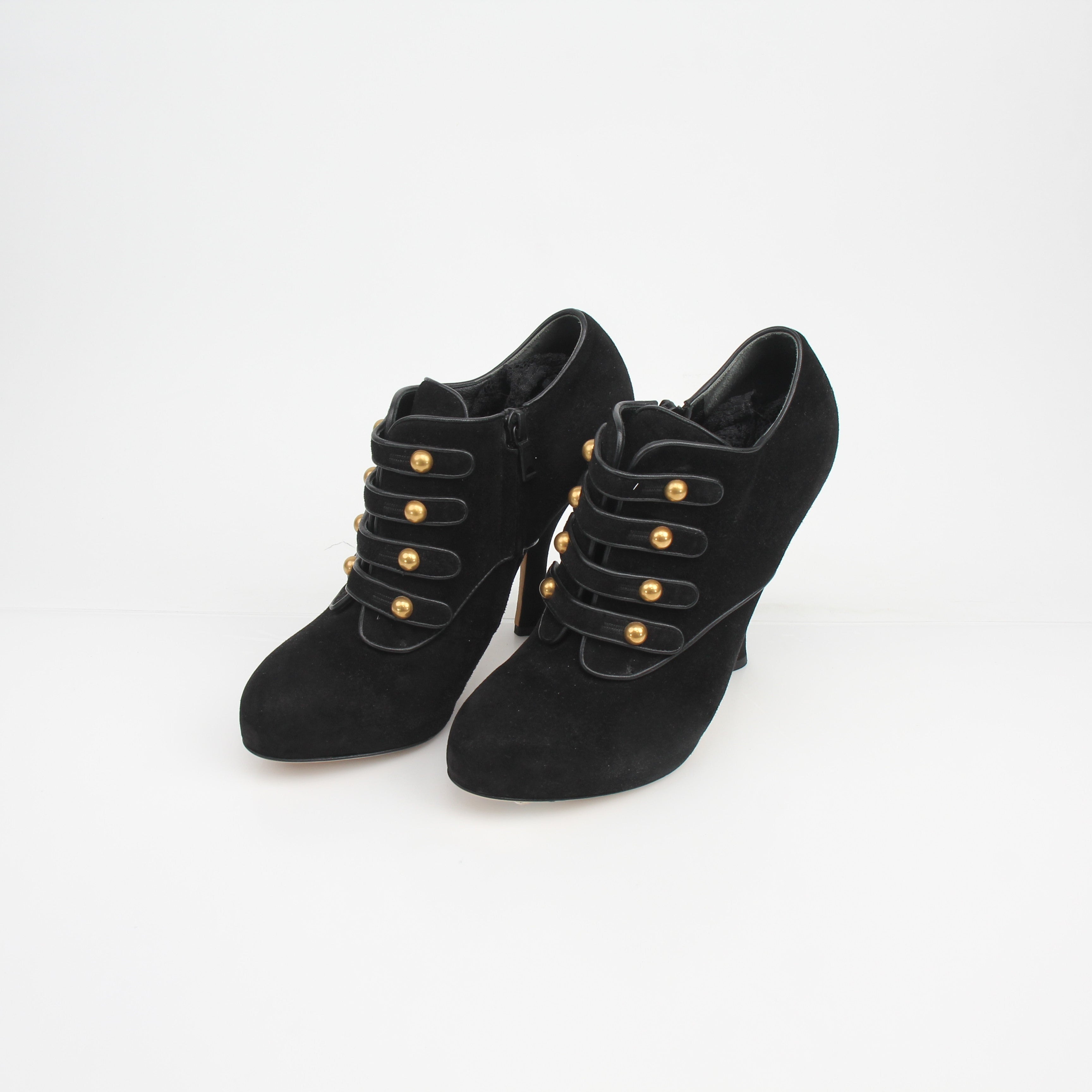 Dolce & Gabbana Baroque Suede Booties