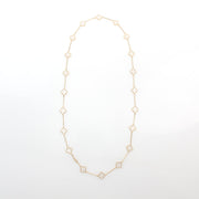 Van Cleef & Arpels Vintage Alhambra rock crystal 20-motif long necklace jewelry display