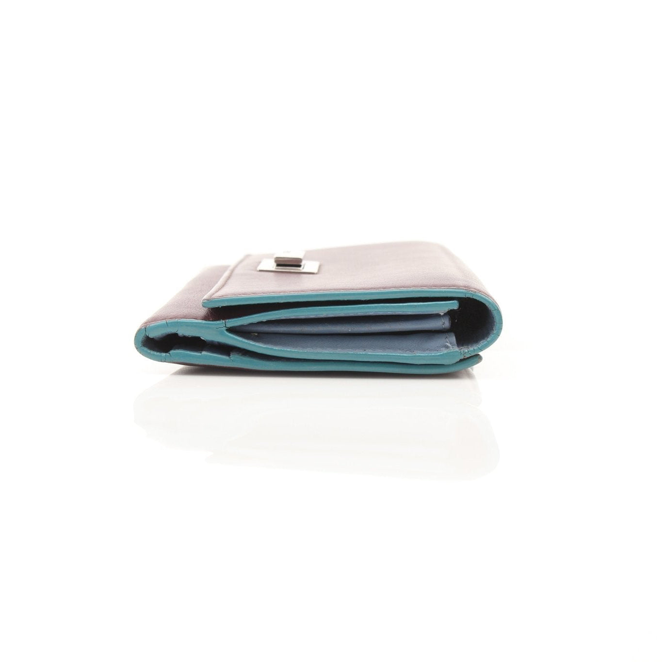 Fendi Burgundy Continental Wallet by Gold & Beyond, featuring multiple card slots and a sleek leather design.
