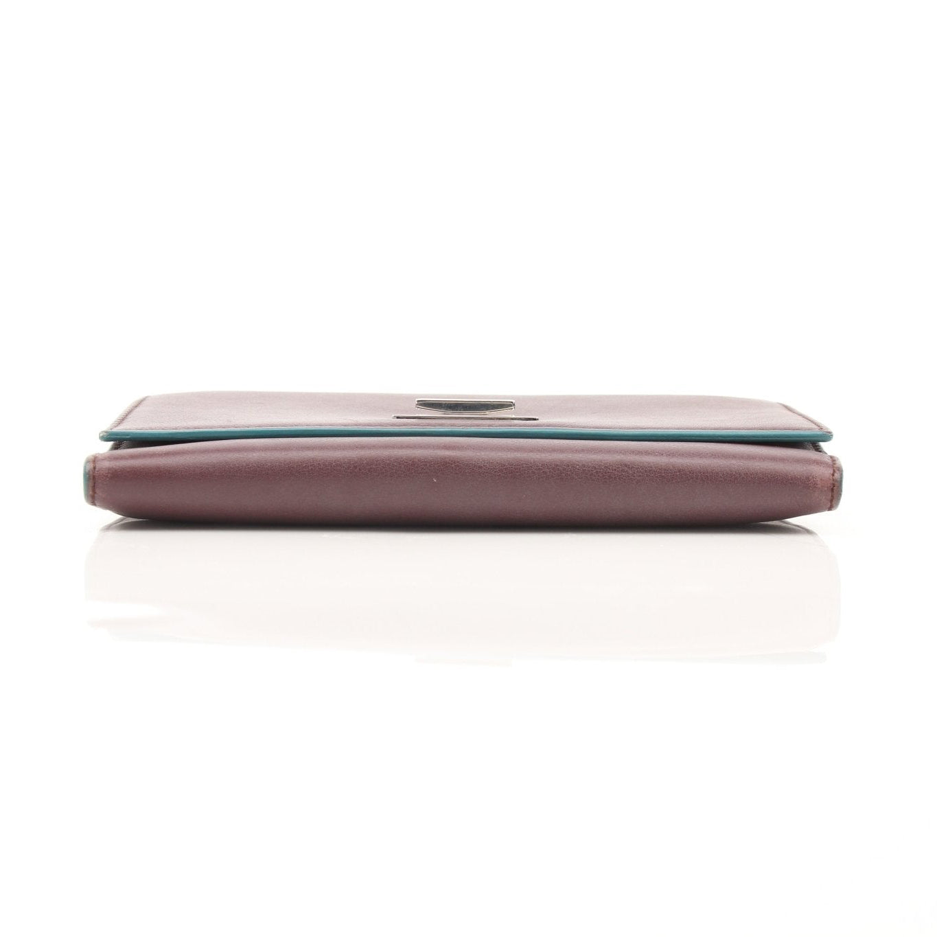 Fendi Burgundy Continental Wallet by Gold & Beyond, showcasing the textured leather exterior and gold-tone hardware.
