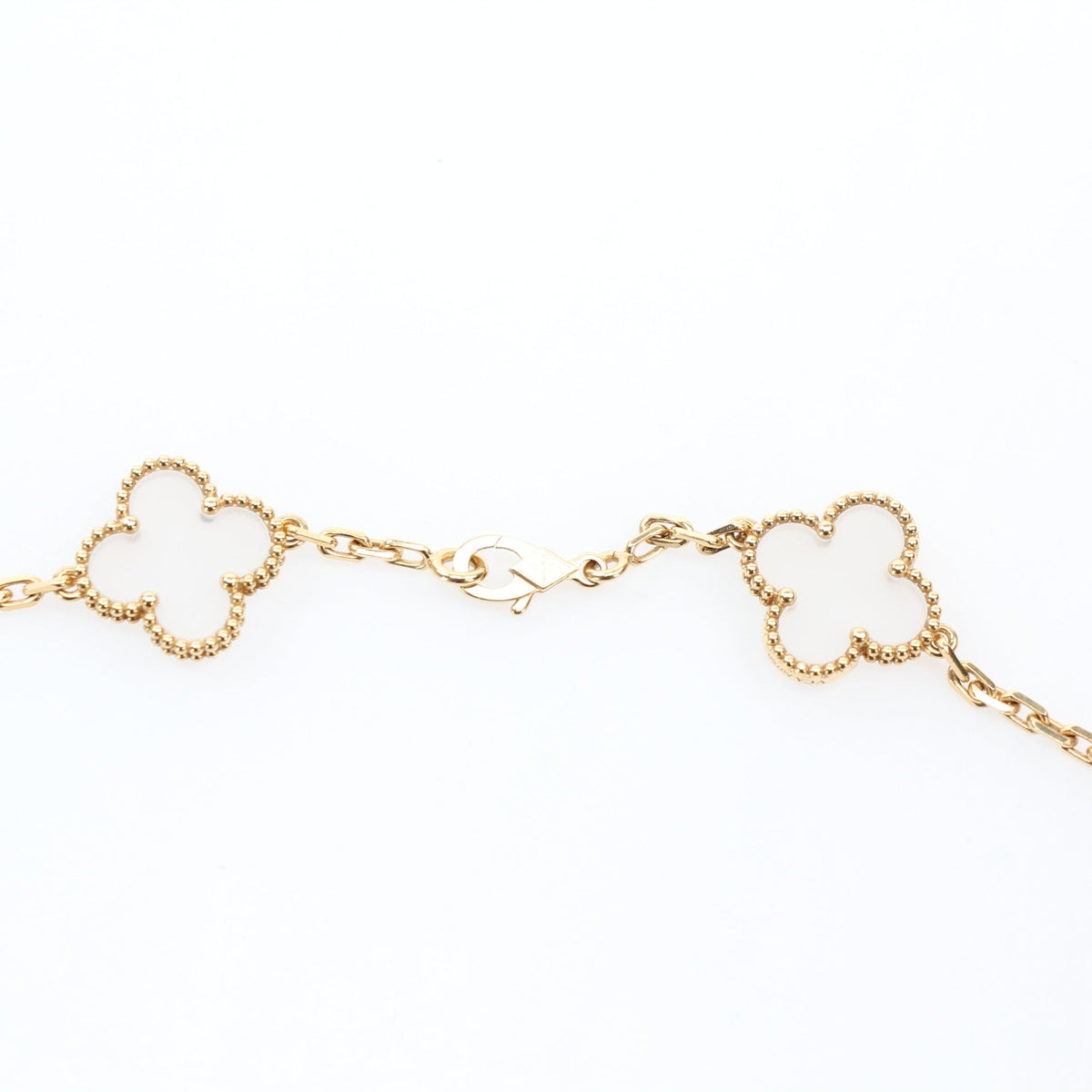 Van Cleef & Arpels Vintage Alhambra rock crystal 20-motif long necklace by Gold & Beyond