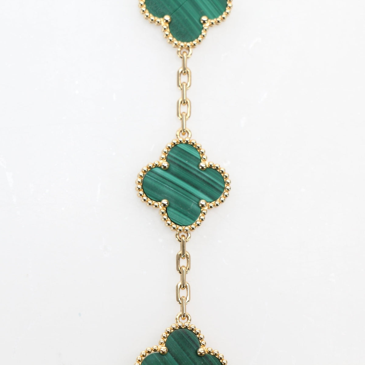 Van Cleef & Arpels Vintage Alhambra malachite 5-motif bracelet by Gold & Beyond
