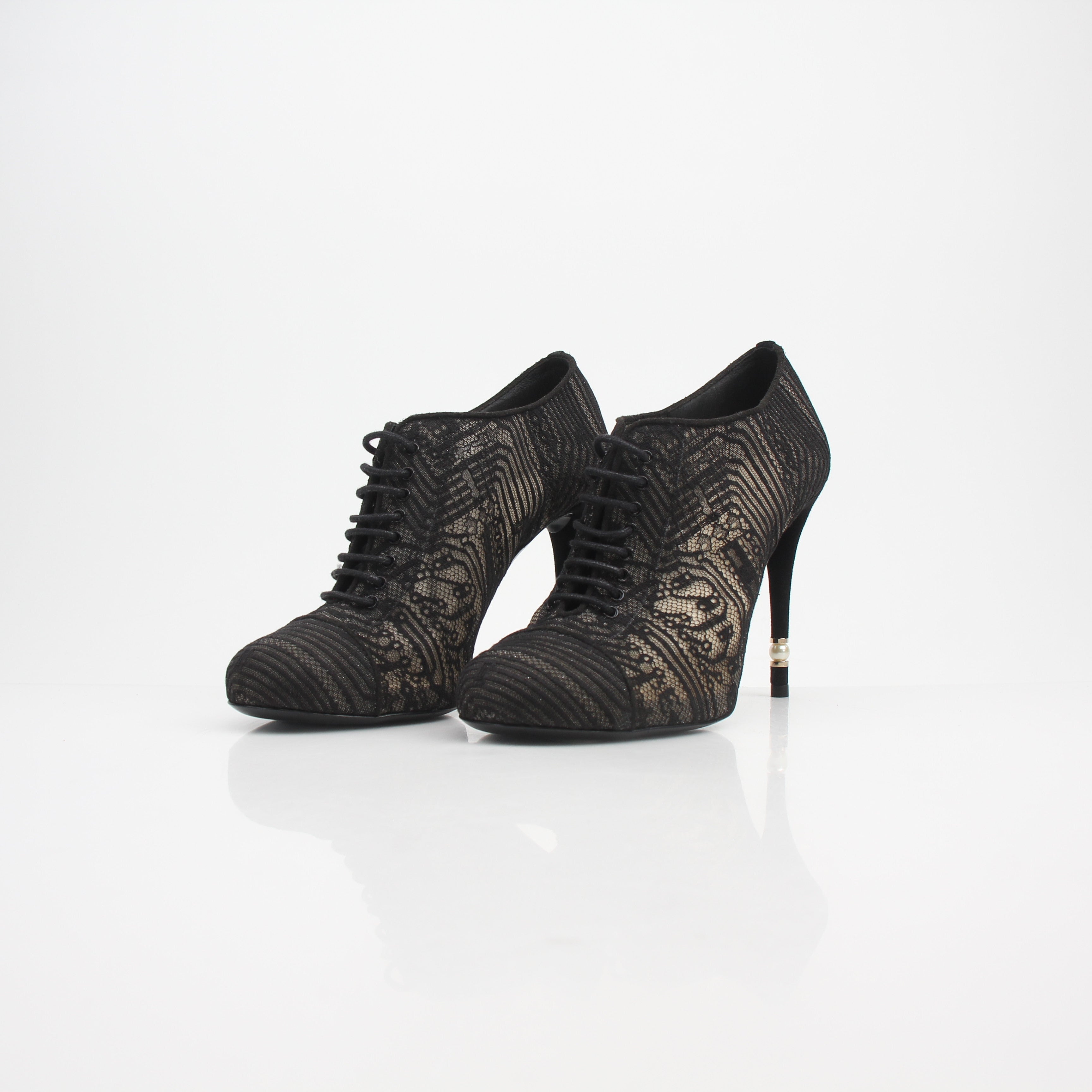 Chanel Lace Ankle Booties
