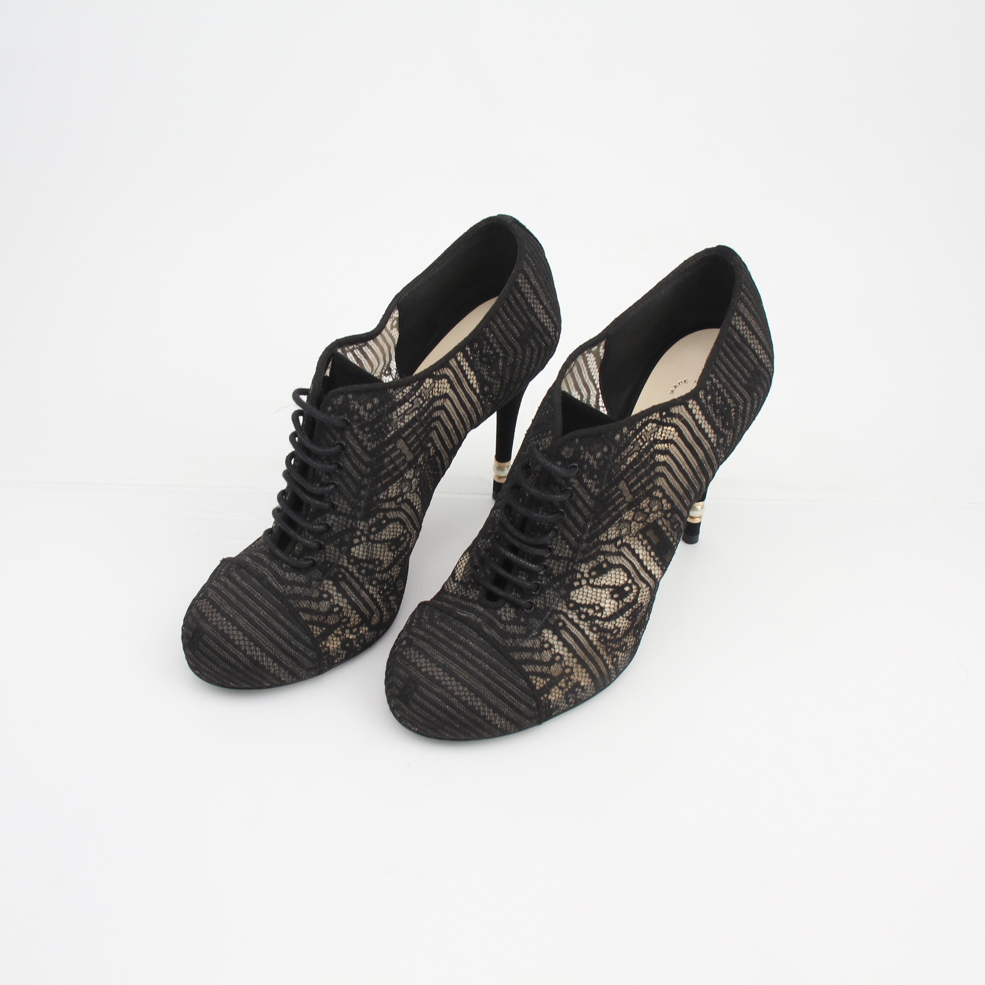 Chanel Lace Ankle Booties