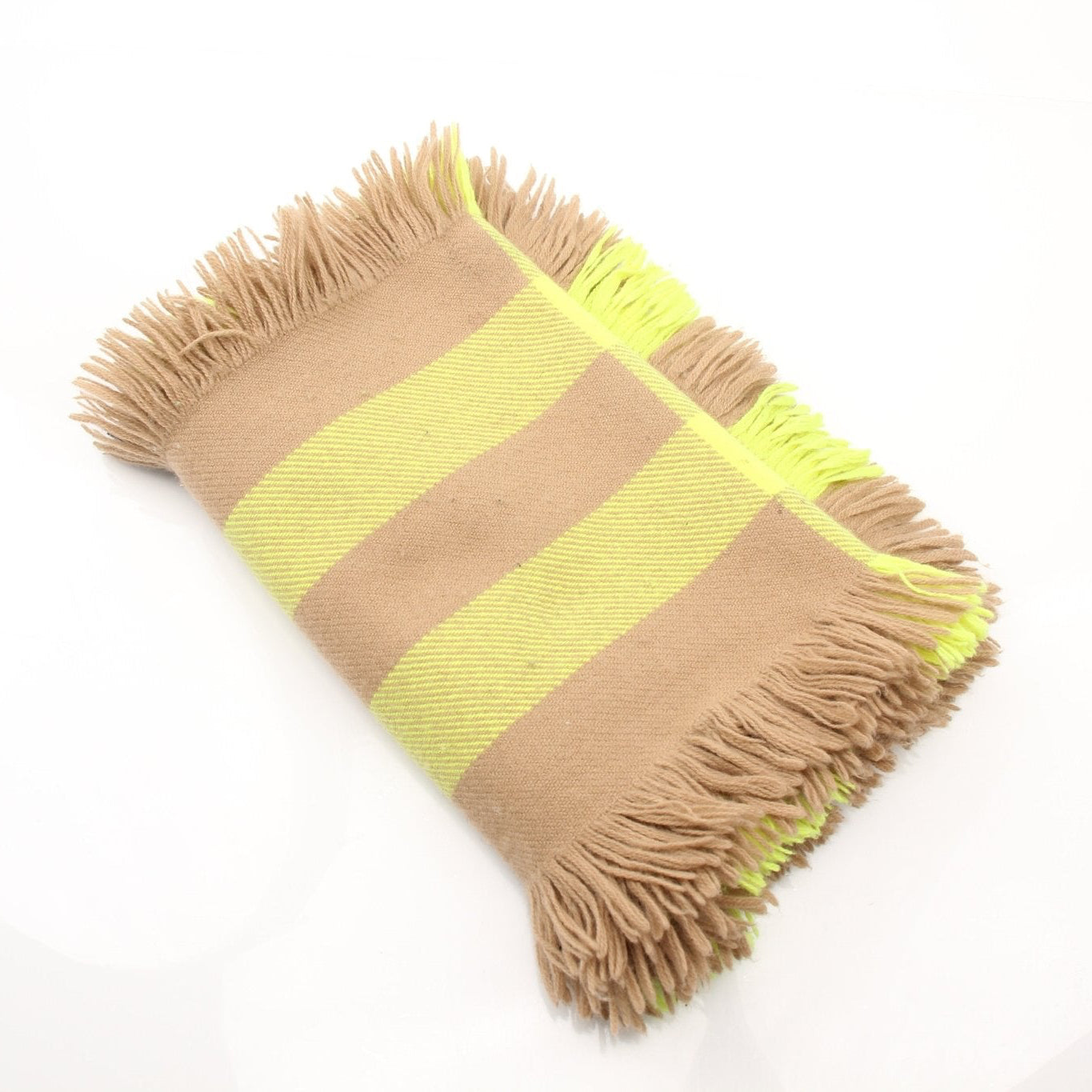 Gold & Beyond Burberry London Check fringe scarf with plaid pattern and tassel details, stylish accessories for cold weather.