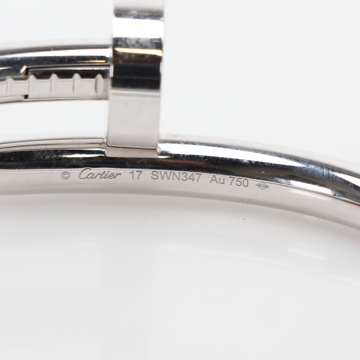Cartier Juste un Clou large model 18K white gold bracelet with signature nail design