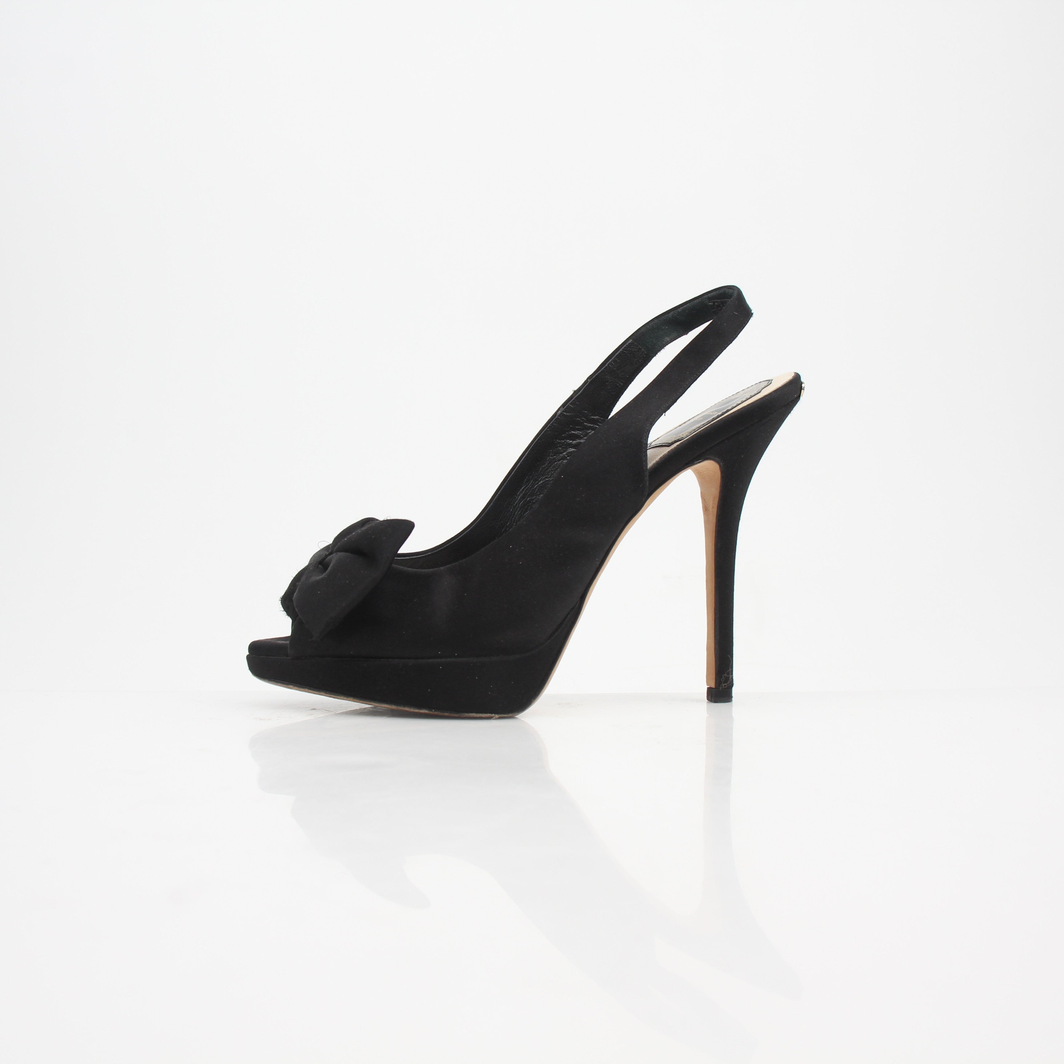 Christian Dior Bow Accent Slingback Peep Toe Heels