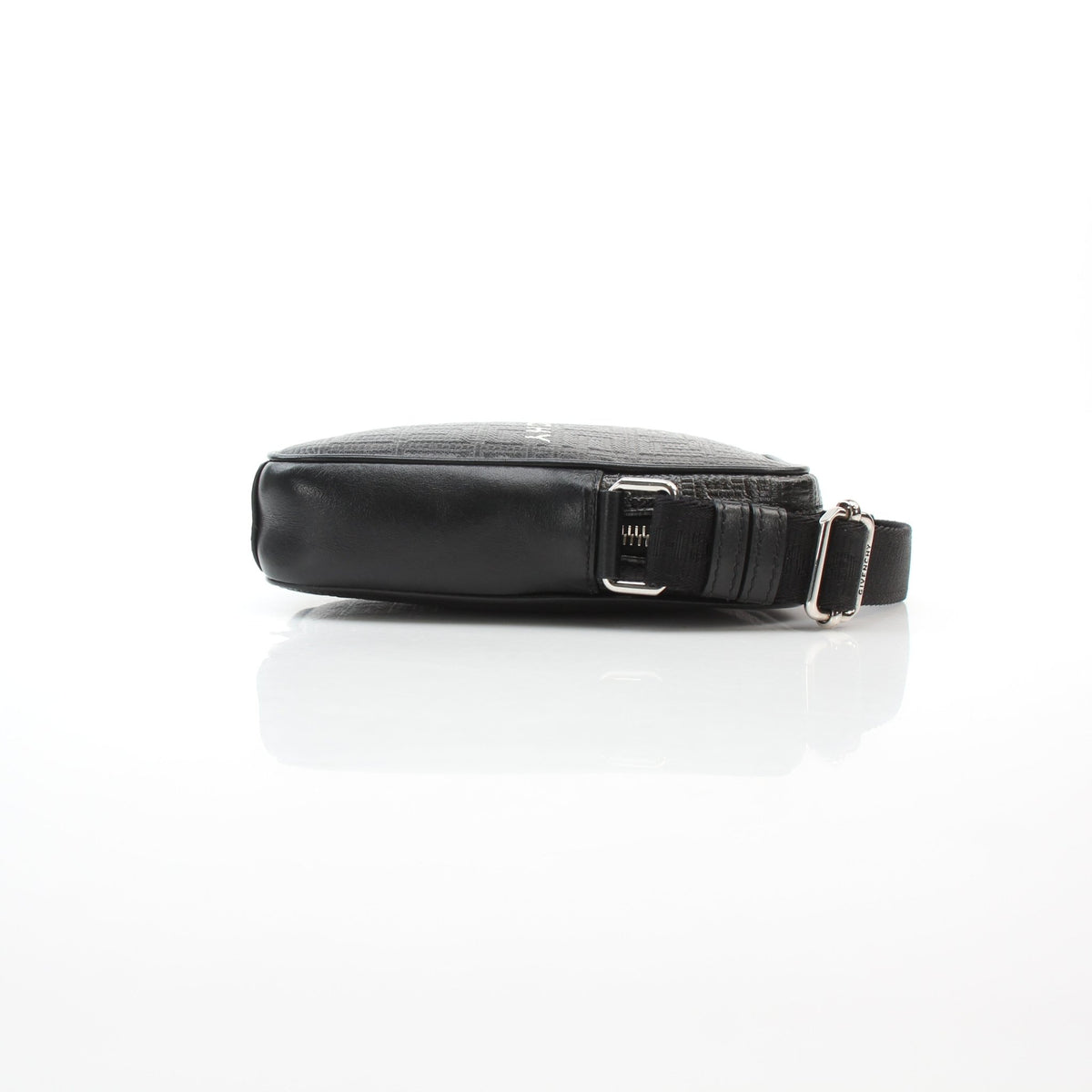 Givenchy black 4G coated canvas small vertical crossbody handbag with adjustable strap