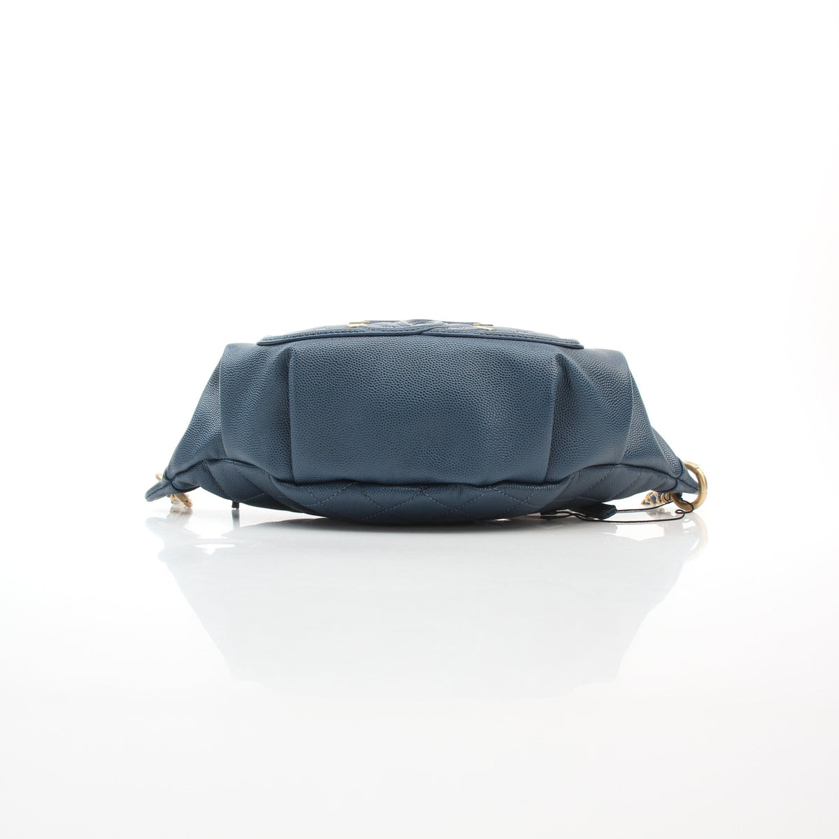 Chanel blue caviar leather CC Filigree waist bag with adjustable strap and gold-tone hardware