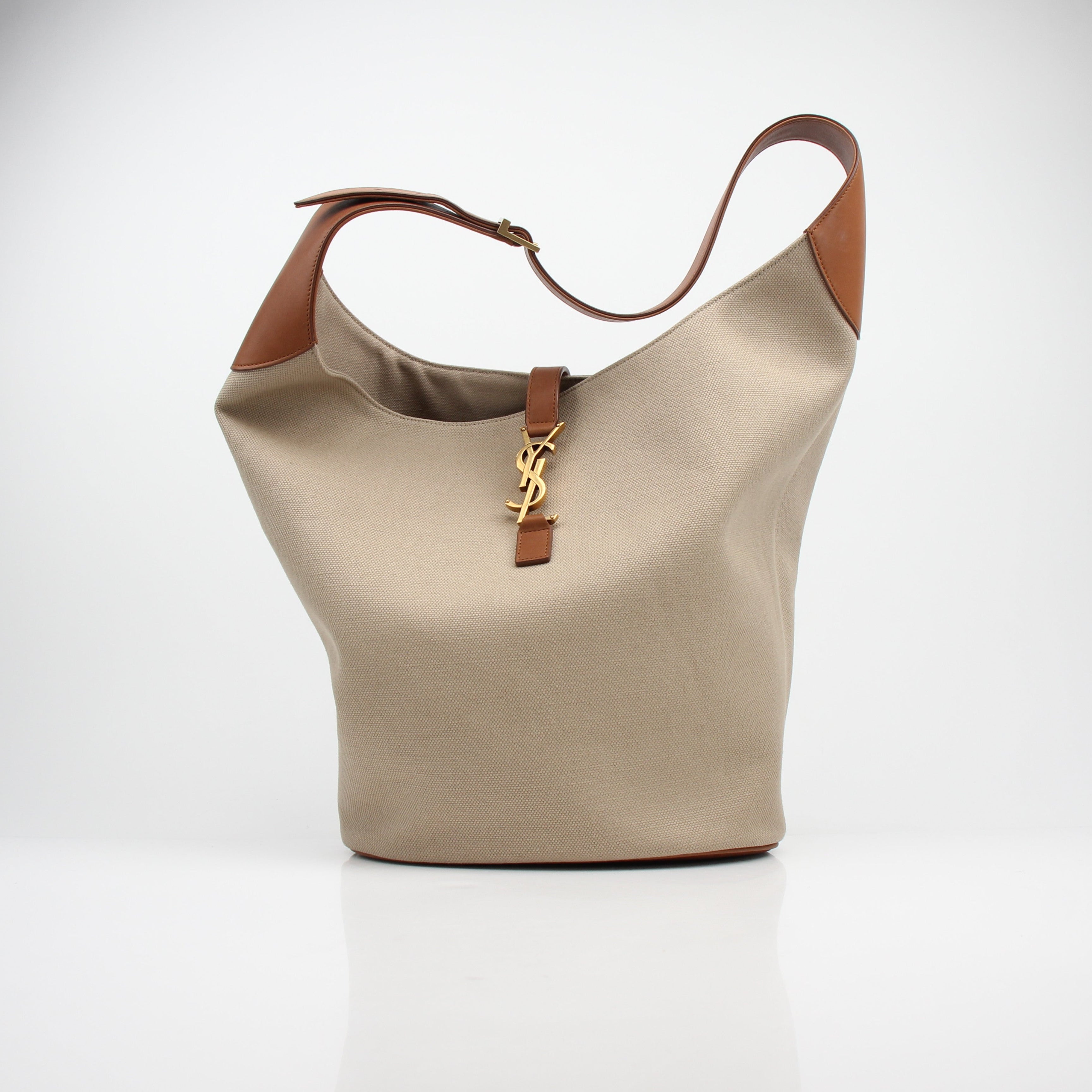 Saint Laurent Canvas YSL Hobo Tote Bag