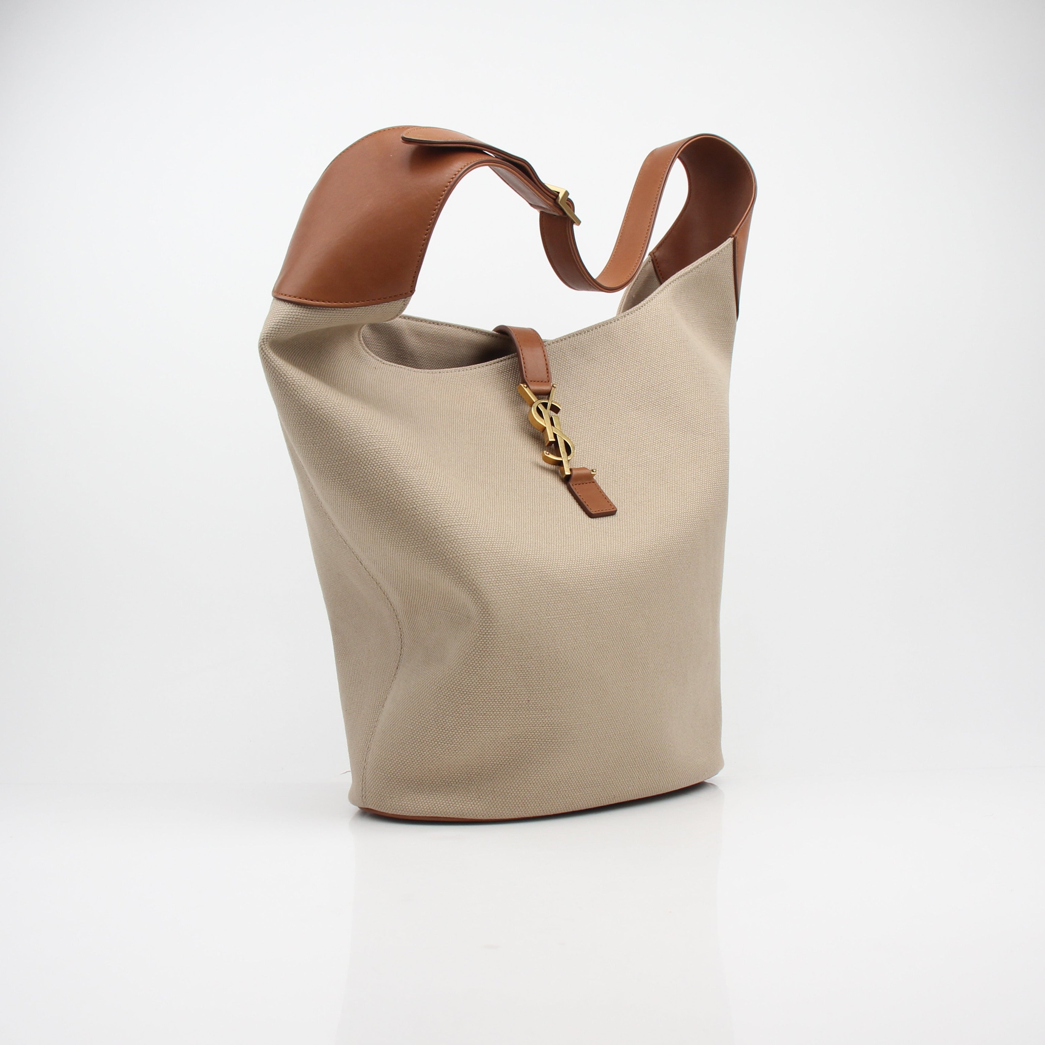 Saint Laurent Canvas YSL Hobo Tote Bag