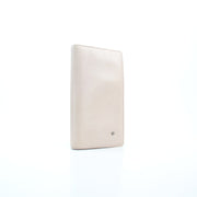 Light pink leather camellia yen wallet by Gold & Beyond