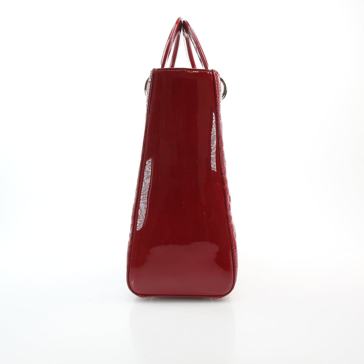 Christian Dior red patent leather large Lady Dior handbag by Gold & Beyond