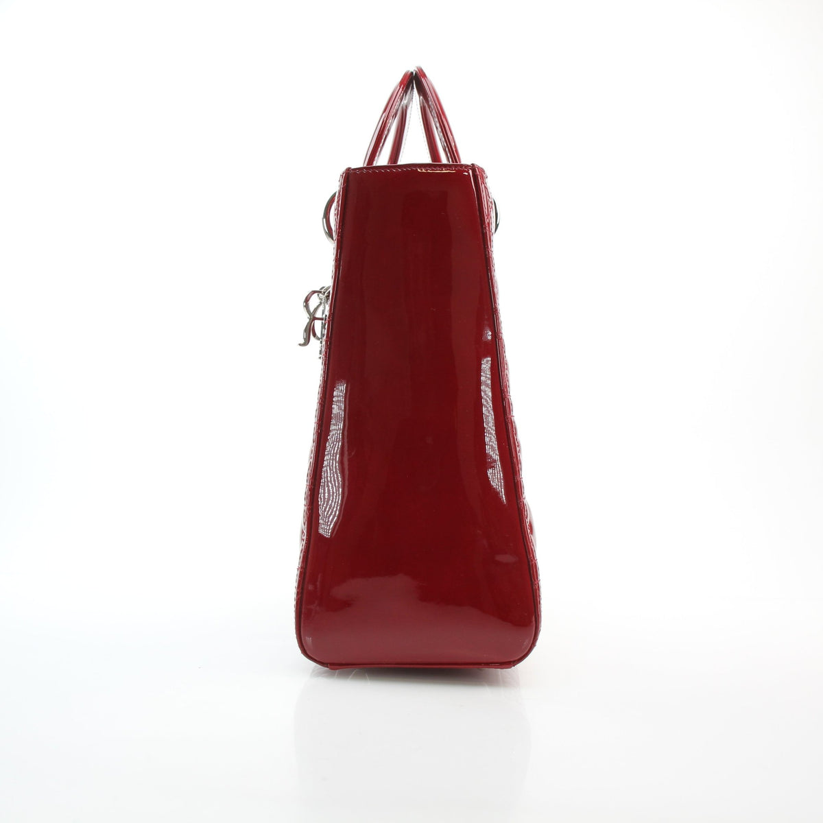Red patent leather Christian Dior Large Lady Dior handbag by Gold & Beyond