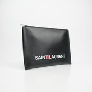 Saint Laurent Logo Leather Clutch