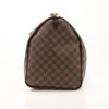 Louis Vuitton Keepall 50 Damier Ebene duffle bag with leather trim, spacious travel bag from Gold & Beyond.